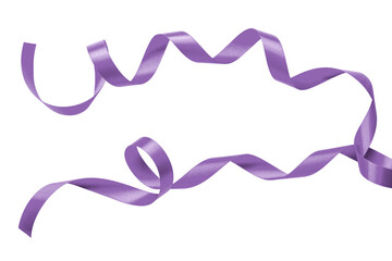 Purple satin ribbon mulberry lavender bow scroll PNG set isolated on transparent background for holiday and wedding card confetti design decoration