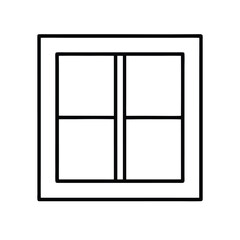 Poster - a line drawing of a window. It is a rectangular window with four panels,