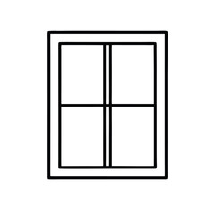 Poster - a line drawing of a window. It is a rectangular window with four panels,