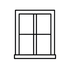 Poster - a line drawing of a window. It is a rectangular window with four panels,