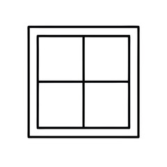 Poster - a line drawing of a window. It is a rectangular window with four panels,
