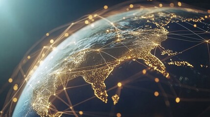 Wall Mural - global network illuminating earth at night