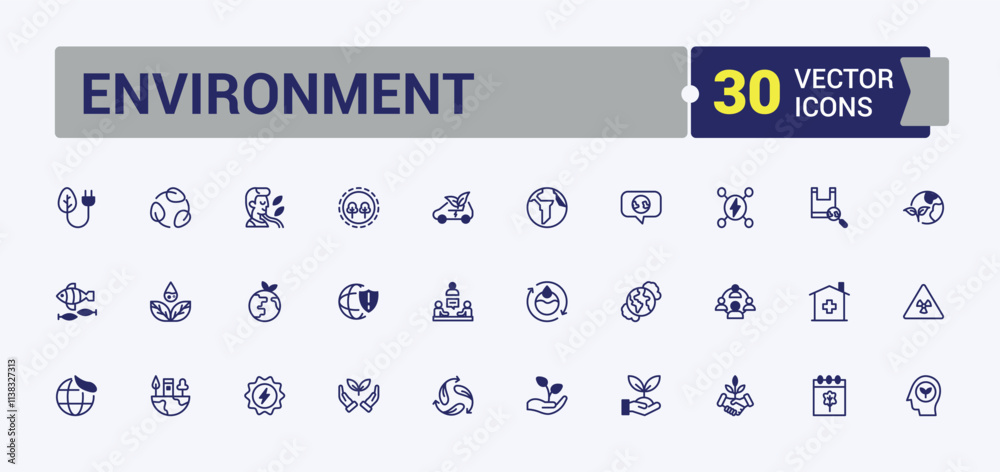 Environment icon. Includes icons for eco, system, nature, ecology ...
