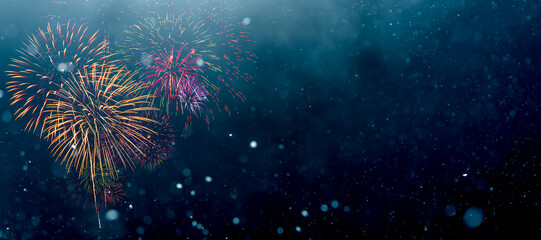 Wall Mural - fireworks with abstract bokeh background
