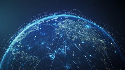 Wall Mural - global network connections illustrating worldwide communication