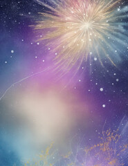 Wall Mural - fireworks in the night sky - abstract light colorful fireworks background - Generative AI