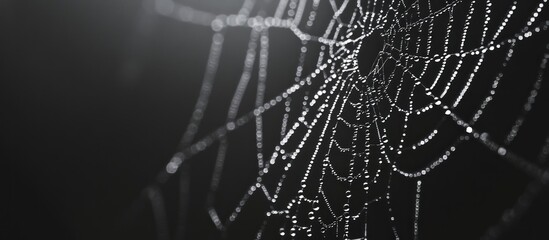 Dew-Kissed Spiderweb: A Monochromatic Masterpiece