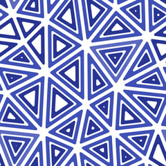 Poster - Triangle shapes background. Multiple repeated inner triangles. Big triangles size. Single color tone style. Seamless pattern. Artistic vector tiles. Awesome vector illustration.