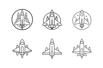 Canvas Print - aerospace icon line art vector illustration