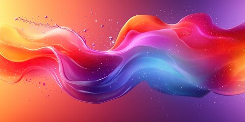 Poster - Colorful abstract wave design with fluid shapes and vibrant gradients in a stunning display of artistry