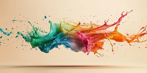 Poster - Colorful splashes of paint create a dynamic abstract design in vibrant hues