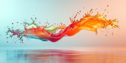Poster - Colorful water splash creates a vibrant display in a serene setting during daytime