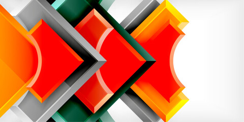 Aufkleber - Square, arrow shapes with round elements Vector Illustration For Wallpaper, Banner, Background, Card, Book Illustration, landing page