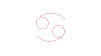 Poster - Cancer astrological symbol 2D object animation. Ancient esoteric knowledge of divination cartoon 4K video, alpha channel. Zodiac animal abstract element animated flat item on white background