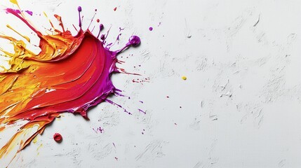Poster - Vibrant paint splash action abstract art studio digital artwork creative environment close-up view color expression