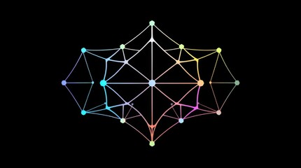 Poster - Vibrant network visualization showcasing interconnected nodes and edges in a colorful, abstract design