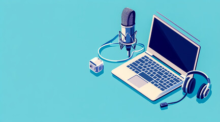 A vector illustration of an isometric laptop