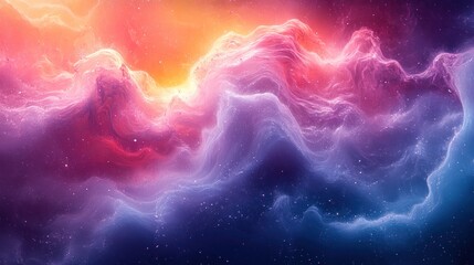 Poster - A vibrant cosmic scene with swirling colors resembling a nebula in space.