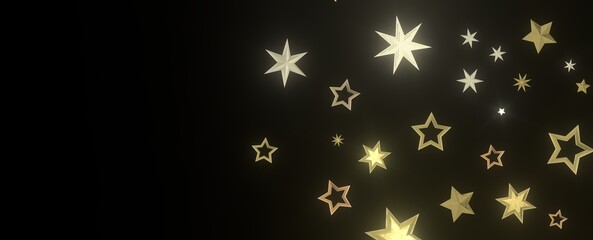 Canvas Print - XMAS Stars - stars background, sparkle lights confetti falling. magic shining Flying christmas stars on night