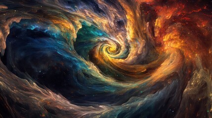 Poster - A vibrant cosmic swirl depicting the beauty and mystery of the universe.