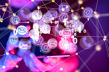 Aufkleber - Mail Communication Connection message to mailing
