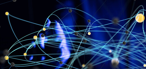 Fototapete - conference Digital Network and data concept 3d