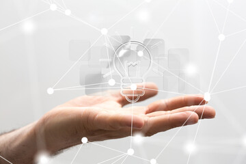 Poster - Neural network 3D illustration. Big data and cybersecurity