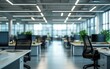 © xbzz - Dynamic office environment modern workspace blurred interior bright ambiance professional atmosphere focused productivity