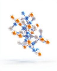 Poster - Molecular structure of a vitamin compound revealed laboratory setting scientific visualization white background dynamic perspective