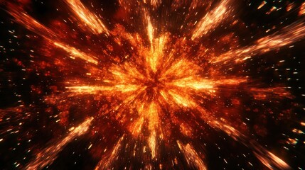 Poster - A vibrant explosion of light and color, resembling a cosmic event or stellar phenomenon.