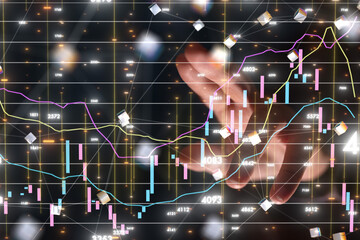 Poster - stock market graph business digital