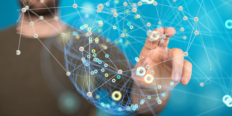 Fototapete - conference Digital Network and data concept 3d