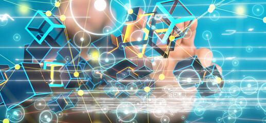 Leinwandbilder - conference Digital Network and data concept 3d