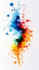 Poster - vibrant abstract artwork featuring colorful smoke and bubbles in a dynamic blend of blues, reds, and