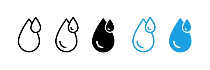 Poster - Water drop icon set. Raindrop silhouette collection. Vector icons