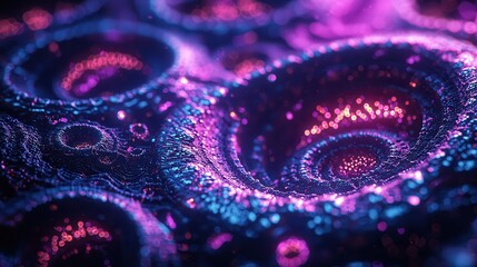 Poster - Vibrant ai-generated fractal patterns illuminating abstract art exhibit digital gallery contemporary environment artistic perspective