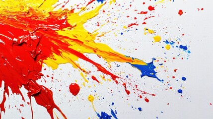 Poster - Vibrant paint splash action abstract art studio colorful creative environment close-up view artistic expression