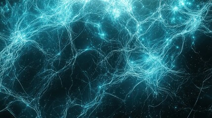 Poster - Neural network visualization action abstract background digital environment conceptual viewpoint for technology insights