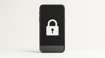Poster - A smartphone displaying a lock icon on its screen, symbolizing security and privacy.