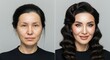 © gn8 - Before and after transformation of mature asian woman with glamorous makeup