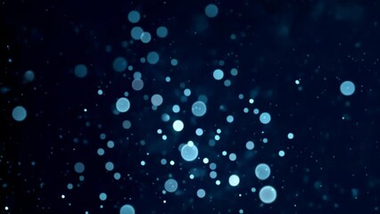 Wall Mural - blue bokeh lights seamless looping 4k video background. abstract defocused particles for festive, ro