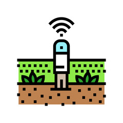 Poster - plant sensor agri tech color icon vector. plant sensor agri tech sign. isolated symbol illustration