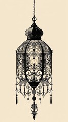 Poster - Ornate Hanging Lantern With Intricate Floral Design