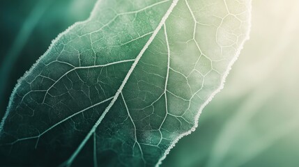 Poster - Close-up of a leaf showcasing intricate vein patterns and natural textures.