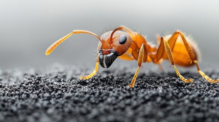 Poster - Close-up of an ant showcasing its detailed features and texture.