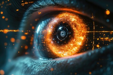 Poster - A close-up shot of an individual's eye, great for use in portraits or as a symbol for insight and understanding