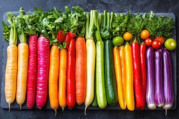 Poster - Fresh produce arranged on a tray