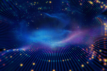Aufkleber - a blue and purple background with a large, circular pattern
