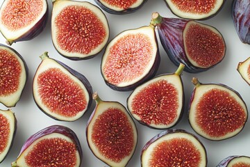 Wall Mural - A cluster of ripe figs resting on a wooden table, ideal for fruit displays or food styling