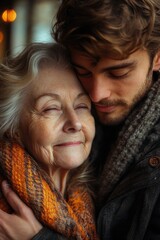 Aufkleber - A man and a woman hugging each other, showing affection and love